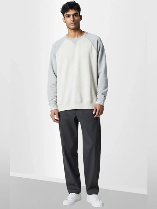 Polo Ralph Lauren Other - Polo Ralph Lauren Men’s Cream & Light Gray Raglan Sleeve Design Pullover Sweater